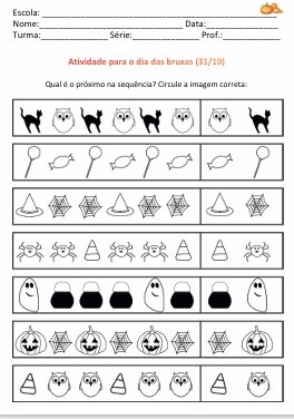 Atividade de contagem de objetos de Halloween